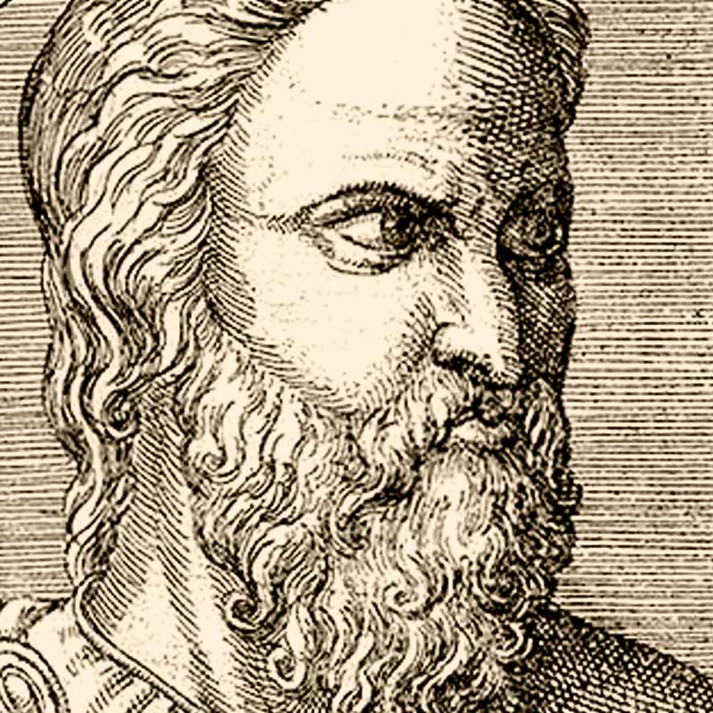 Areteo de Capadocia. Médico del siglo II que describió la celiaquía. Detalle de un grabado del siglo XVI,