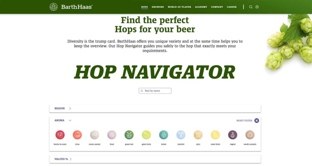 Barth-Hass WEB Screenshots: Hop Navigator