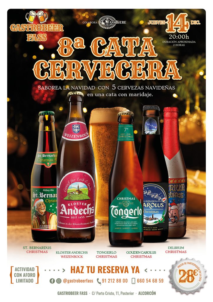 8ª Cata Cervecera Gastrobeer Fass Alcorcon. 14 de Diciembre, cervezas de Navidad