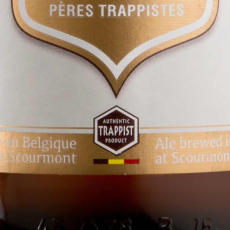 Sello ATP de Auténtica Cerveza Trapense en botella de Chimay de Fassbiere