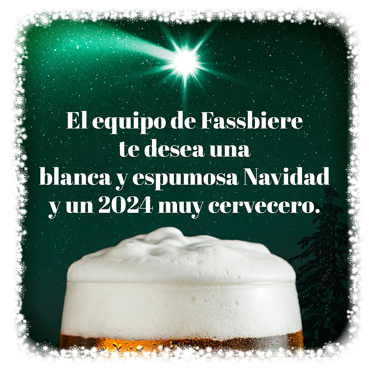 Cervezas para tu feliz, blanca y espumosa Navidad en Fassbiere