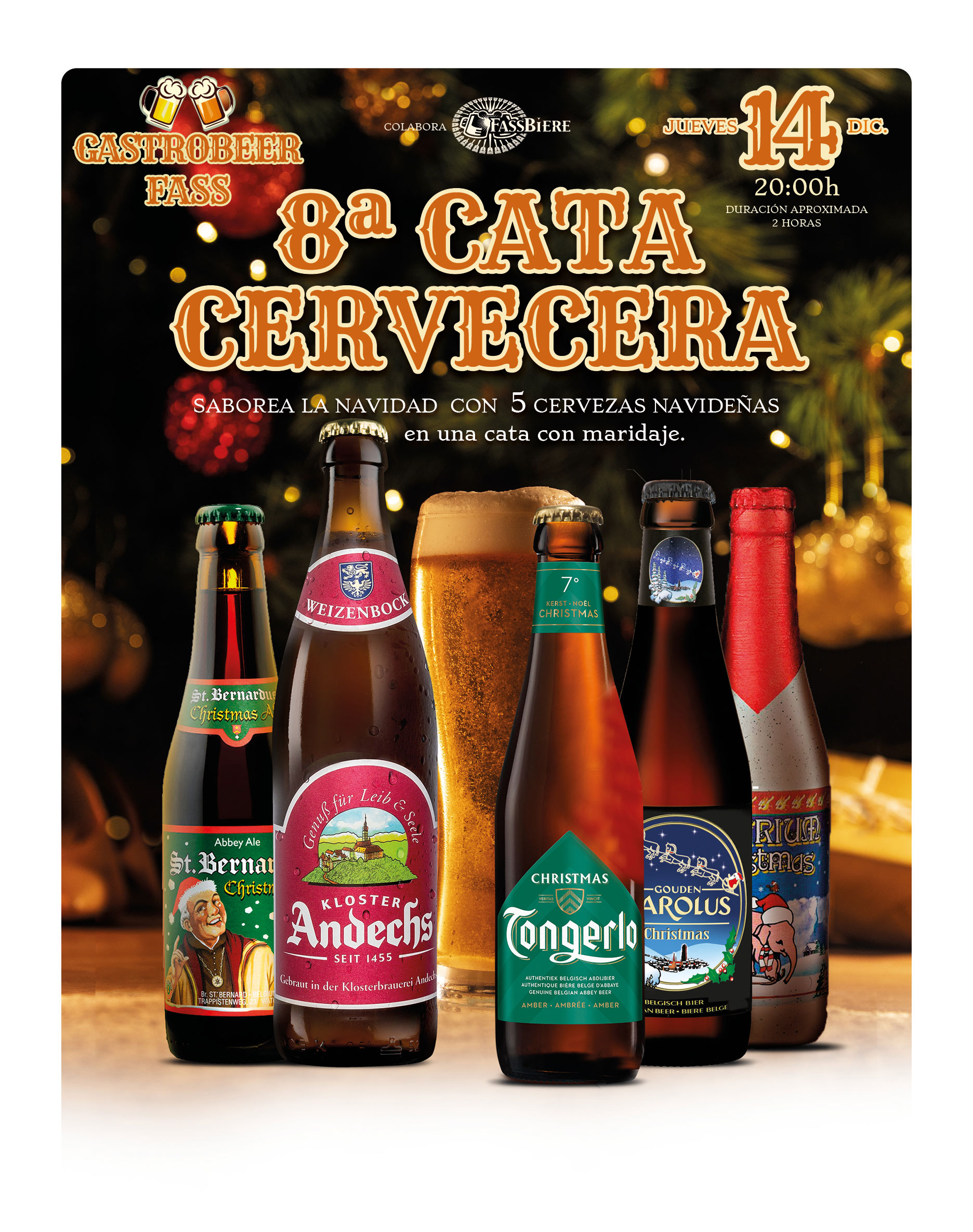 8ª Cata Cervecera Gastrobeer Fass Alcorcon. 14 de Diciembre, cervezas de Navidad